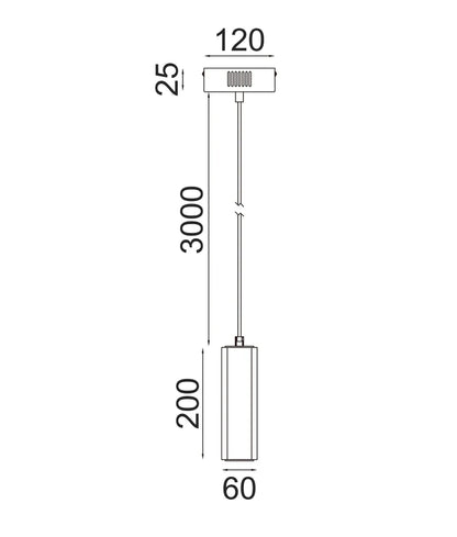 FRECCIA: Interior LED Tri-CCT Glass with Curve Cylinder Pendant Lights - Clear Glass