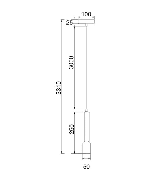GOLDA: Interior Tube Pendant Lights - Vertical Antique Brass plate