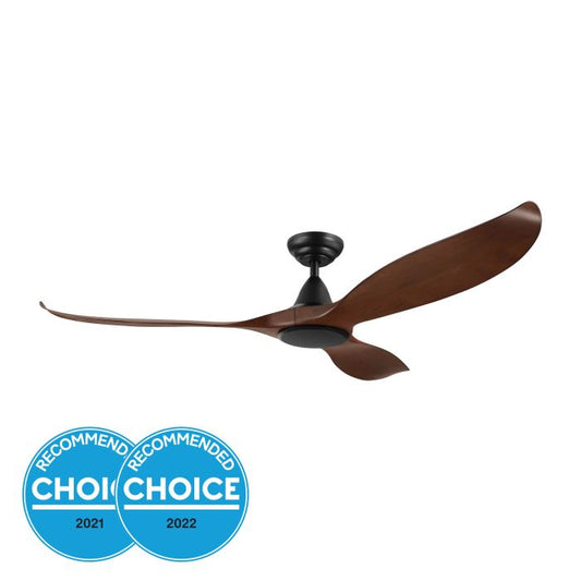 60" Noosa DC Ceiling Fan-Dark Natural Timber