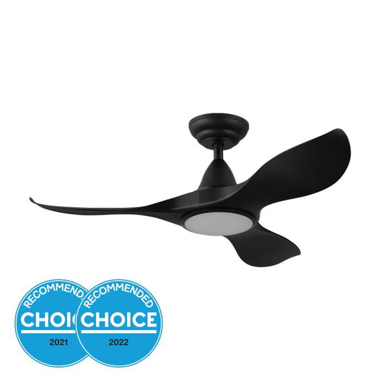 Eglo 40" Noosa DC Ceiling Fan With Light- Black Matt