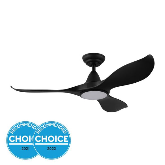 Eglo 46" Noosa DC Ceiling Fan With Light-Black Matt