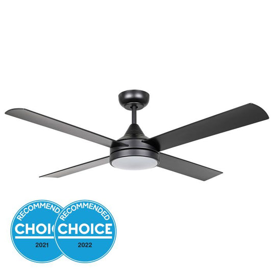 48" Stradbroke DC Ceiling Fan With CCT LED Light-Black Matt