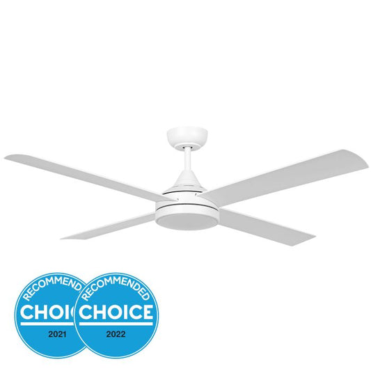 52" Stradbroke Ceiling Fan With LED Light CCT 20w- Matt White