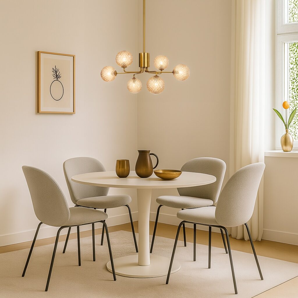 FELTON 6 Pendant Light - Antique Gold/Amber Tear
