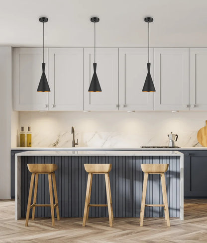 CAVIAR: Black Cone Shape Pendant Light