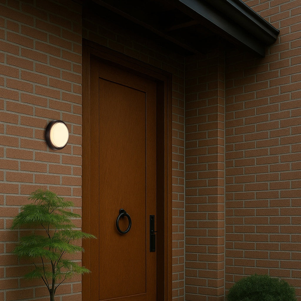 VIGGO Exterior Round Bunker LED Light - Black