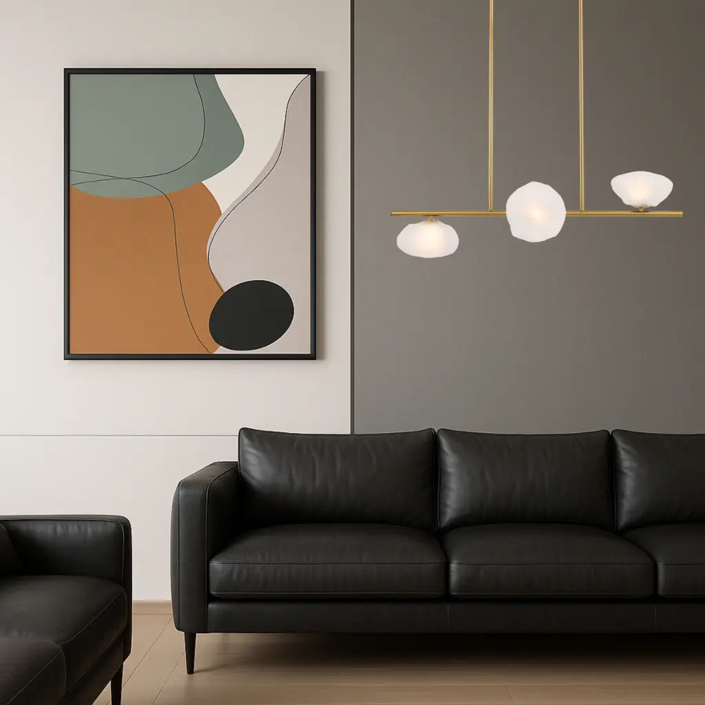ZECCA 3 Linear Pendant Light - Antique Gold/Frost
