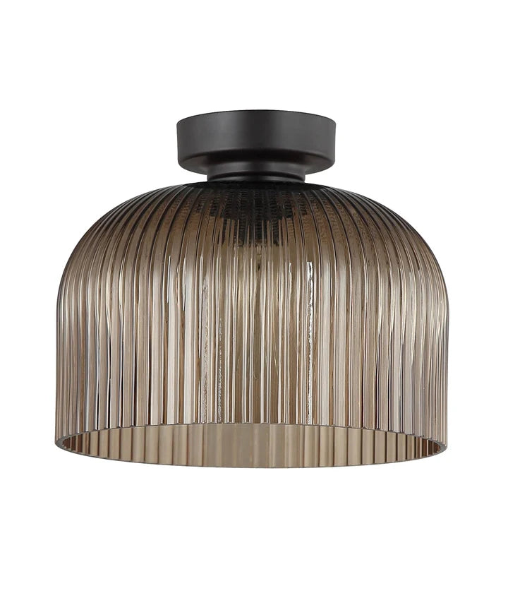 DIYVINTAJ: D.I.Y. Dome Ribbed Glass Batten Fix Ceiling Light - Amber