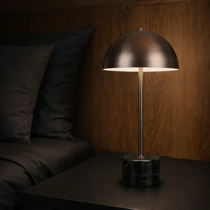 DOMEZ Table Lamp - Black Marble/Bronze