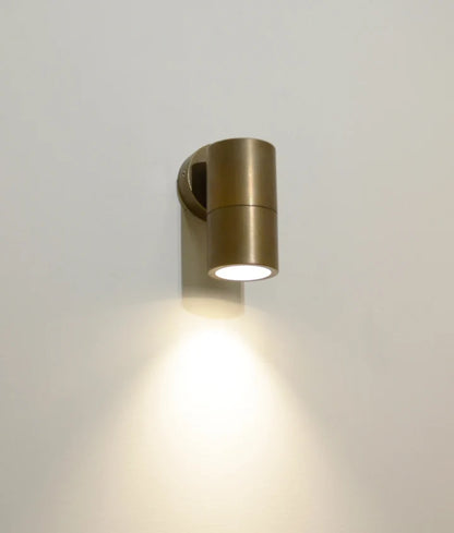 GU10 Exterior Wall Pillar Spot Lights (Aged Brass) IP65 - Single Fixed