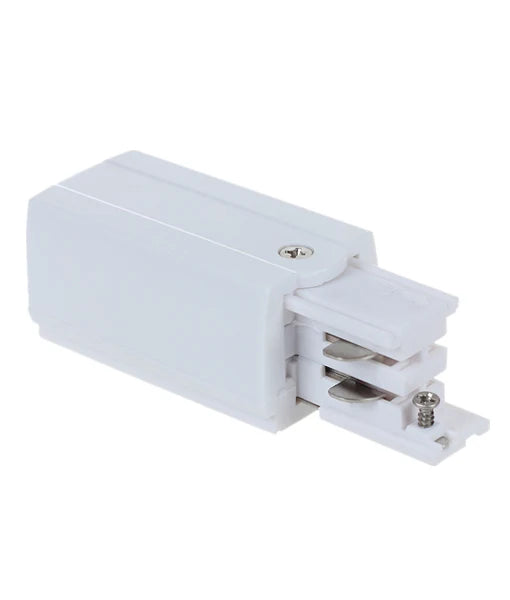 4 Wire 3 Circuit Universal Tracks, Connectors, End Cap & Live End - Live End (Left) WHITE