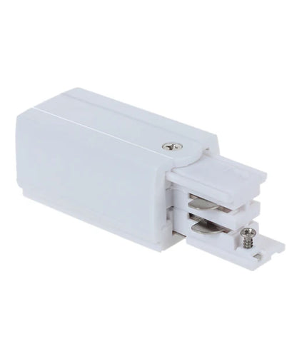4 Wire 3 Circuit Universal Tracks, Connectors, End Cap & Live End - Live End (Left) WHITE