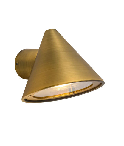 CUCHARA: Exterior Cone Surface Mounted Wall Lights IP65 / IP44 - Electroplated Brass Aluminium