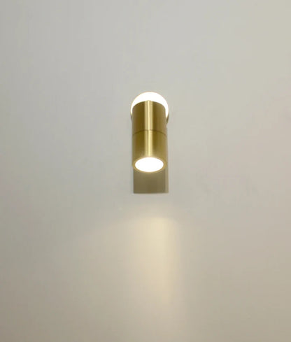 GU10 Exterior Wall Pillar Spot Lights (Solid Polished Brass) IP65 - Single Adjustable