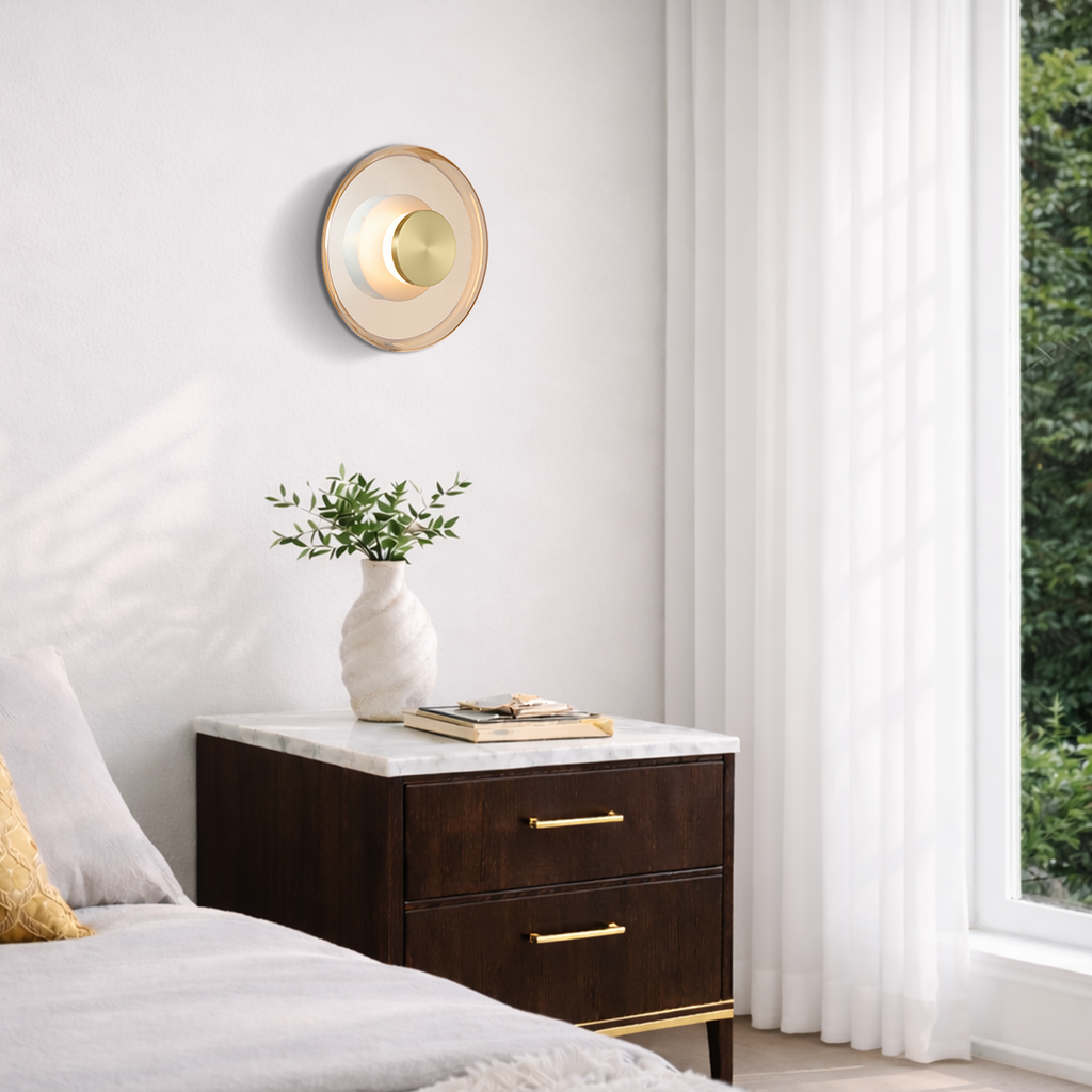 AMITY LED Wall Light - Brass Matt/Amber