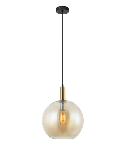 PATERA: Interior Glass with Extended Bronze Highlight Pendant Light - Amber