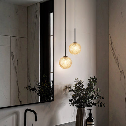GASTON 2 Pendant Light - Black/Amber Tear