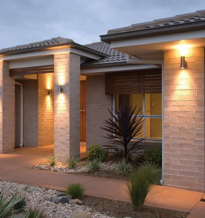GU10 Exterior Wall Pillar Spot Lights (Titanium Aluminium) IP65 - Up/Down