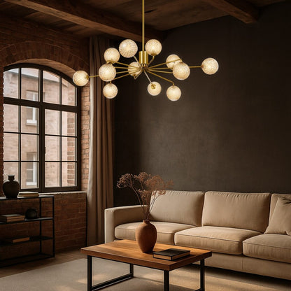 FELTON 12 Pendant Light - Antique Gold/Amber Tear