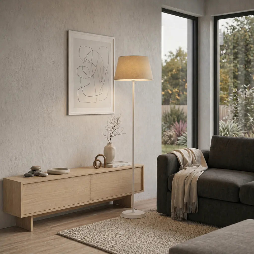 JAXON Floor Lamp - White/Wheat