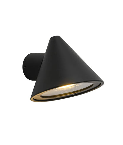 CUCHARA: Exterior Cone Surface Mounted Wall Lights IP65 / IP44 - Black Aluminium