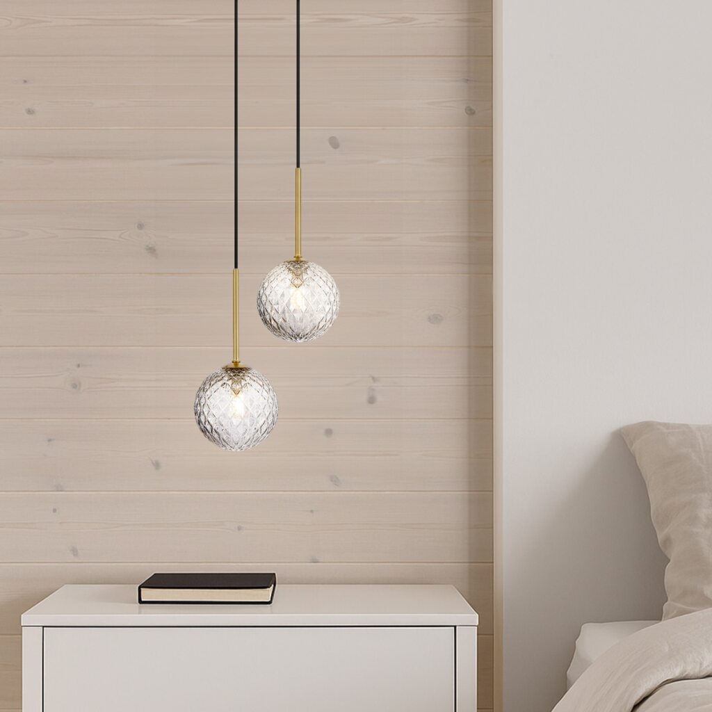 GASTON 2 Pendant Light - Antique Gold/Smoke Tear