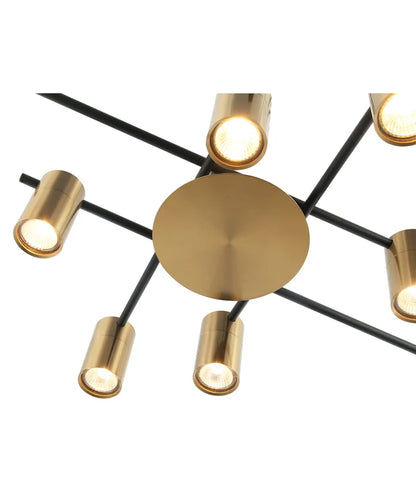 TACHE: Interior Spot Ceiling Lights (with Adjustable Antique Brass Heads) IP20 - 6 Lights