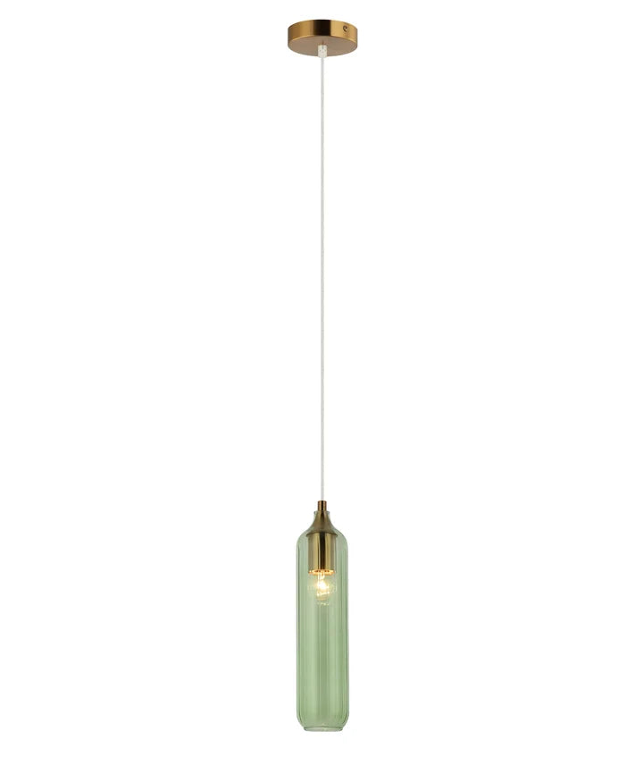 MANGA: Interior Glass Cylinder Pendant Light - Green