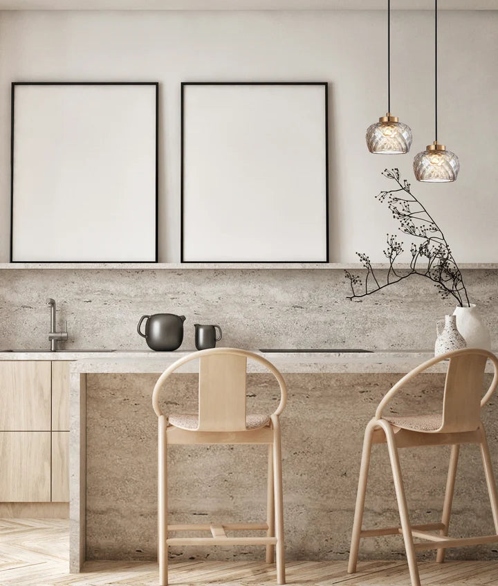 CARAMELLE: Interior LED Tri-CCT Glass Pendant Light - Amber