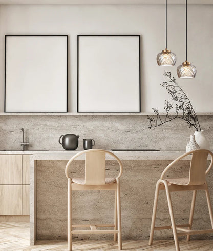 CARAMELLE: Interior LED Tri-CCT Glass Pendant Light - Amber