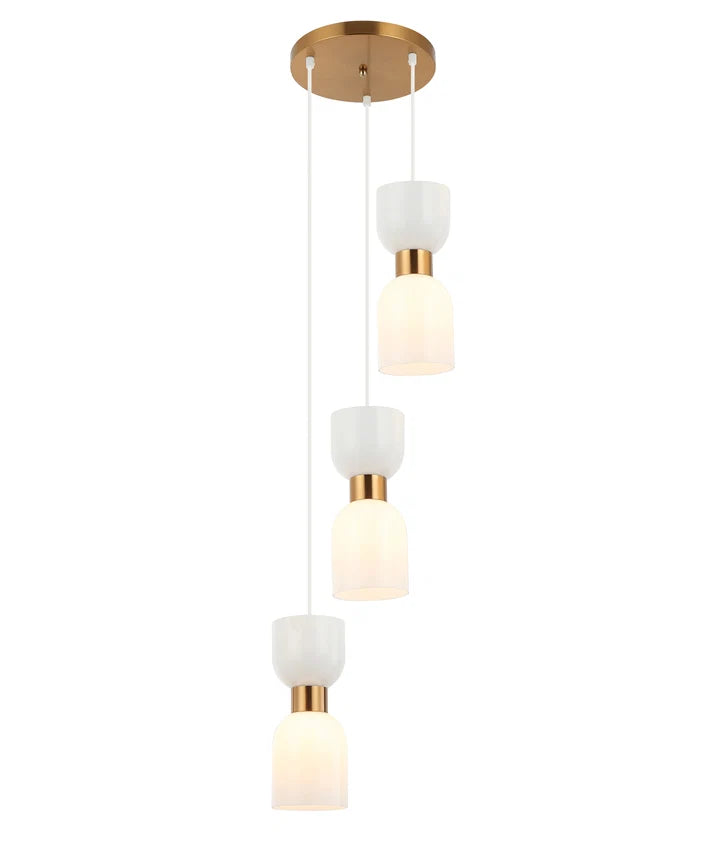 CLESSIDRA: Interior  Opal Glass Ellipse Multiple Round Base Pendant Lights