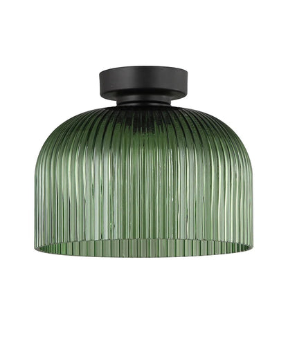 DIYVINTAJ: D.I.Y. Dome Ribbed Glass Batten Fix Ceiling Light - Green