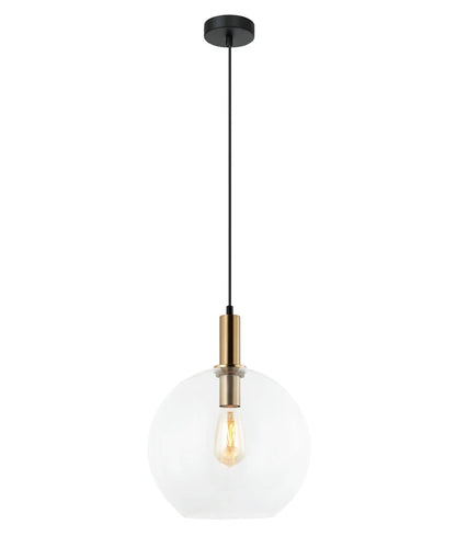 PATERA: Interior Glass with Extended Bronze Highlight Pendant Light - Clear