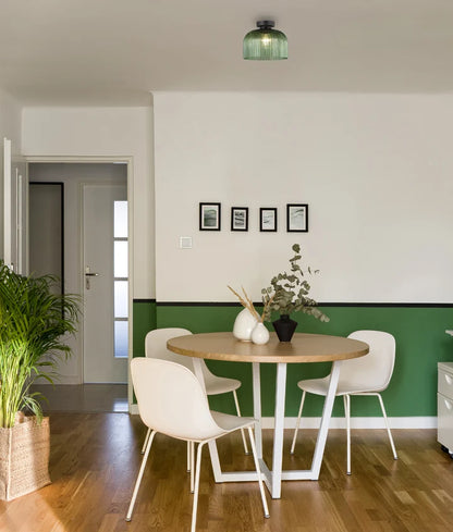 DIYVINTAJ: D.I.Y. Dome Ribbed Glass Batten Fix Ceiling Light - Green