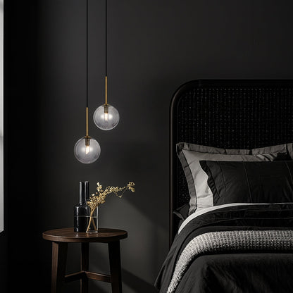 GASTON 2 Pendant Light - Antique Gold/Smoke