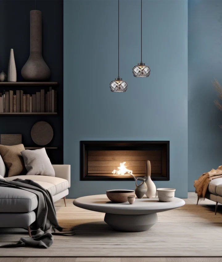 CARAMELLE: Interior LED Tri-CCT Glass Pendant Light - Smokey Black