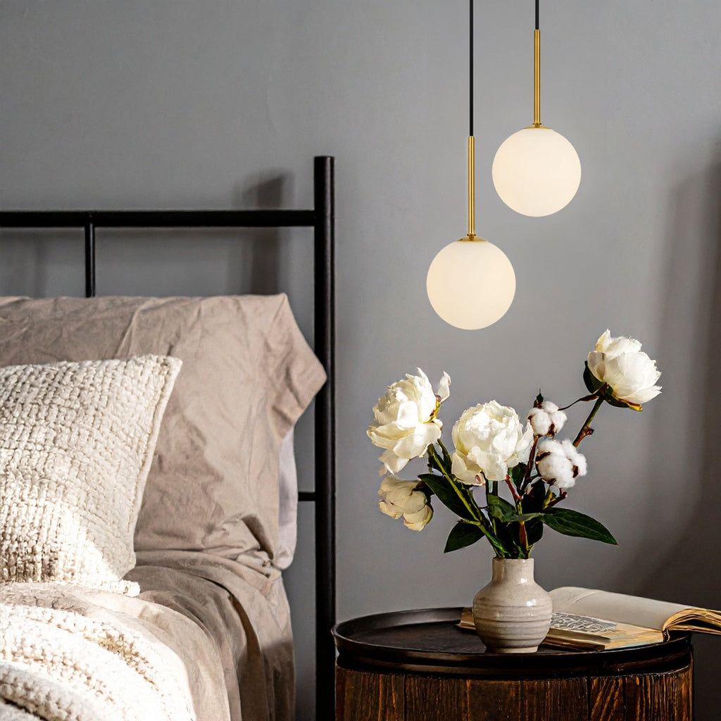 GASTON 2 Pendant Light - Antique Gold/Opal Matt