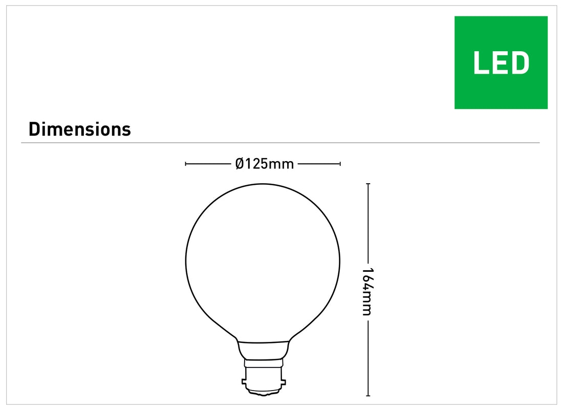 G125 B22 Vintage Decorative LED Globe
