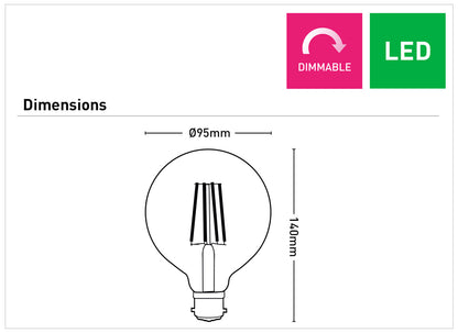 G95 B22 Filament LED Globe