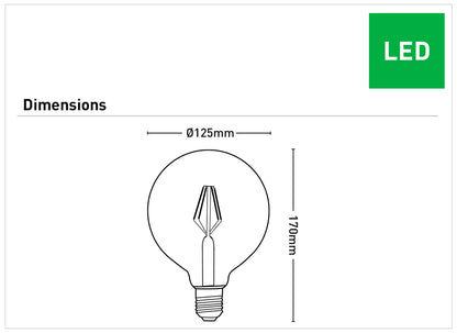 G125 Filament Sphere LED Globe
