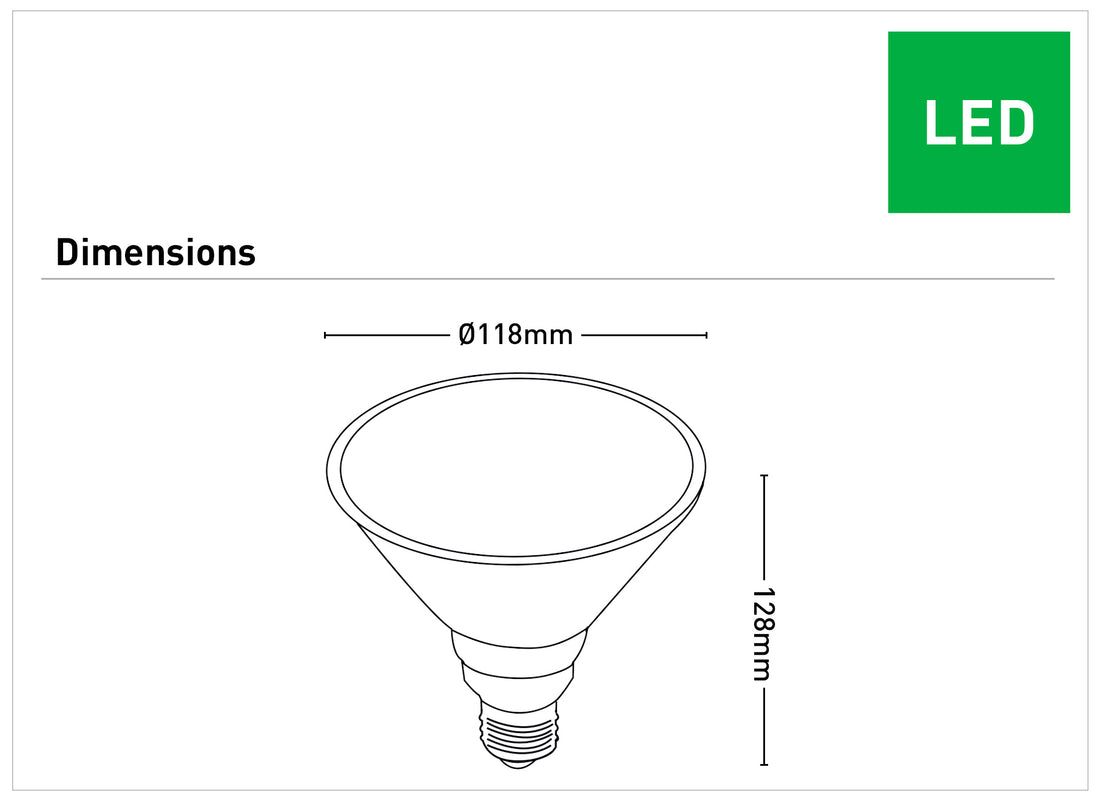 PAR38 Warm White E27 LED Globe