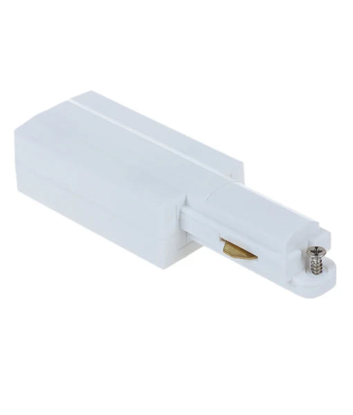 3 Wire 1 Circuit Universal Tracks, Connectors, End Cap & Live End - Live End (Left) WHITE