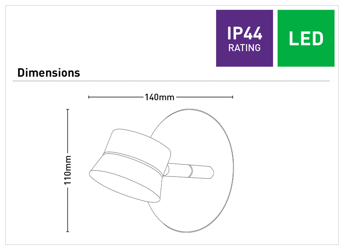 Paisley 4.5W Round Plate LED Spotlight - Polished Chrome