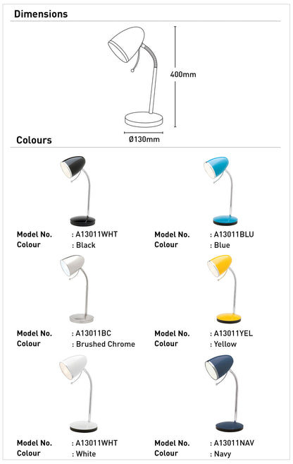 Sara Table Lamp - Brushed Chrome