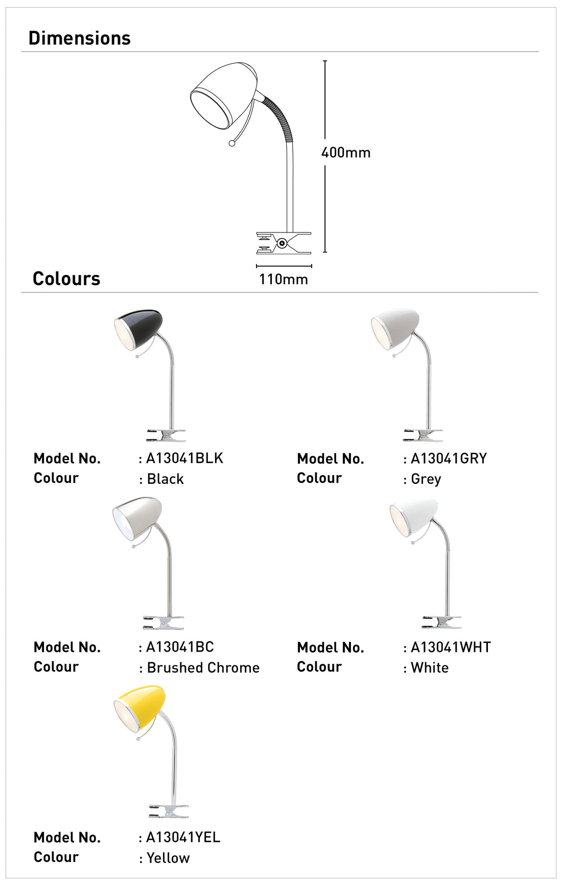 Sara Clamp Lamp - Black