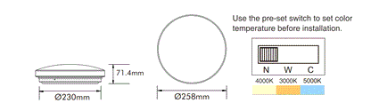 3A 15W Oyster Light IP54 Oyster Light- (AC1014/15W/TC)