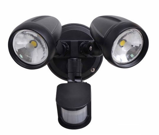 3A Lighting 30W Double LED Spotlight with Motion Sensor - Tri-Colour (AC4202BK) - Black