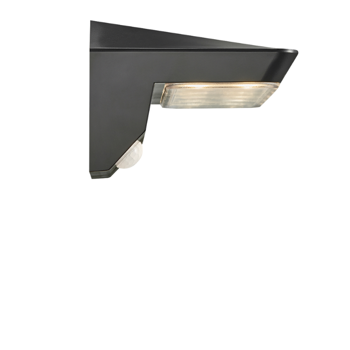 Black Danish Design Solar LED Wall Light With PIR Sensor- Agena Series