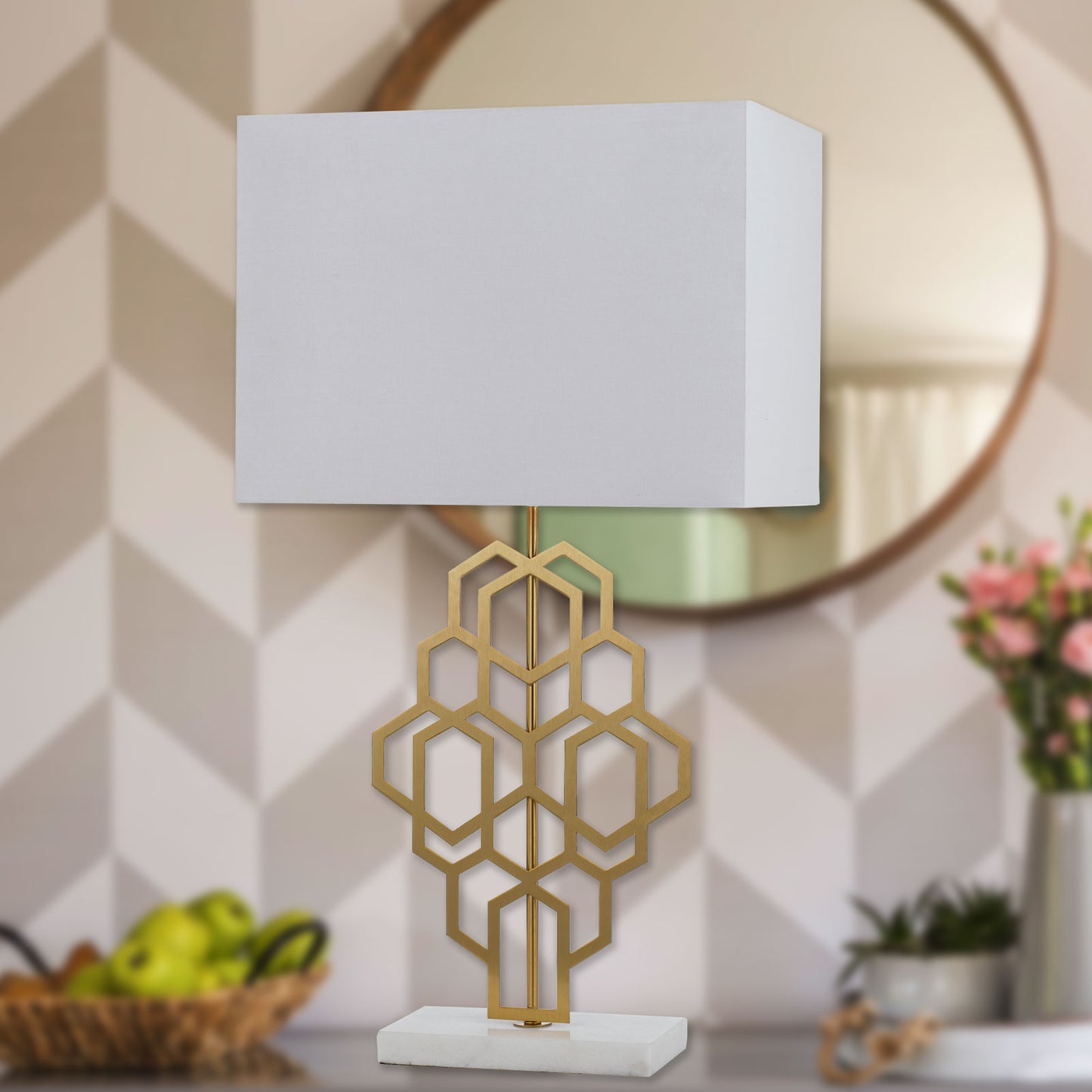 Akron Table Lamp Large-White