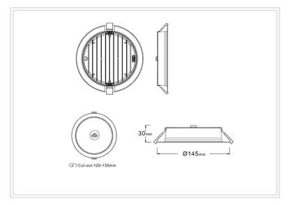 3A AL5008 12W PIR Sensor Downlight
